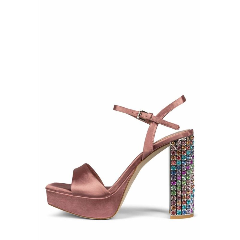 JEFFEREY CAMPBELL Womens Pink 1" Platform Gem Dias Block Heel Heeled Sandal 9 M